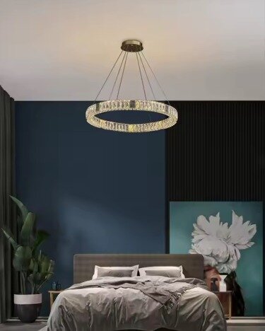 Candelabru LED 36 W Crystals Mozaique Gold, LED inclus, 1 surse de iluminare, Telecomanda, Dimabil,